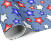 Patriotic Stars - Blue Wrapping Paper Geschenkpapier (Rolleneckpunkt)