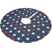 Patriotic Stars Design Tree Skirt Polyester Weihnachtsbaumdecke (Schrägansicht)