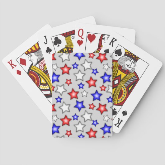 Patriotic Stars - Light Grey Playing Cards Spielkarten (Rückseite)
