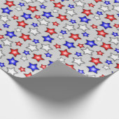 Patriotic Stars - Light Grey Wrapping Paper Geschenkpapier (Ecke)