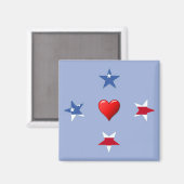 Patriotic Stars Magnet (Vorderseite/Rückseite)