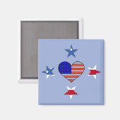 Patriotic Stars Magnet (Vorderseite/Rückseite)