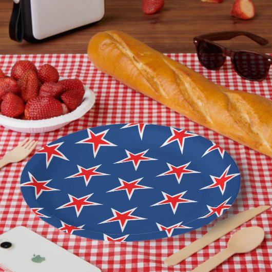 Patriotic Stars Paper Napkins Pappteller (Picknick)