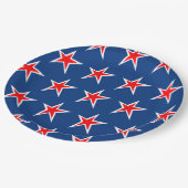 Patriotic Stars Paper Napkins Pappteller (Schrägansicht)