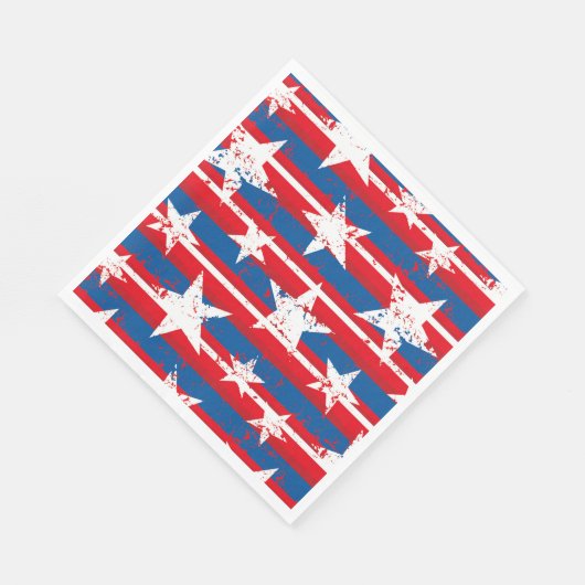 Patriotic Stars Paper Napkins Serviette (Ecke)