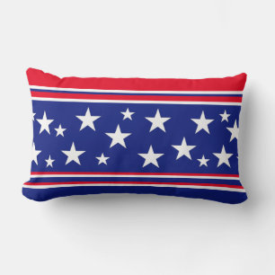 Patriotic Stars Red White Blue Lendenkissen