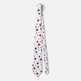 Patriotic Stars Red White Blue Pattern Krawatte