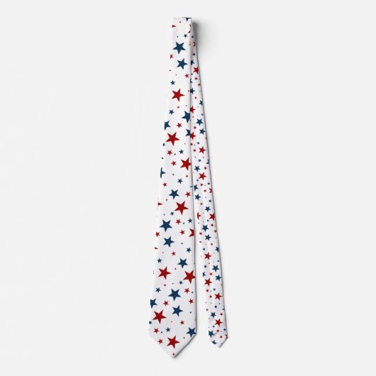Patriotic Stars Red White Blue Pattern Krawatte (Vorderseite)
