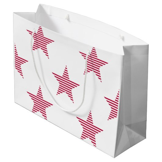 Patriotic Stars Red White Olympic Sports Fun Große Geschenktüte (Rückseite Schrägansicht)