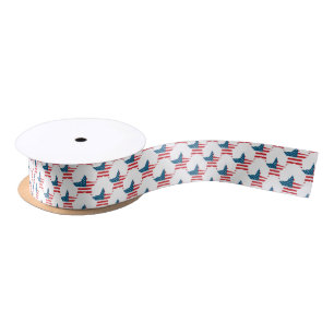Patriotic Stars Satin Ribbon Satinband