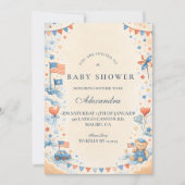 Patriotic Stars & Stripes Baby Shower Einladung (Vorderseite)