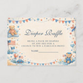 Patriotic Stars & Stripes Diapper Raffle Begleitkarte (Vorderseite)