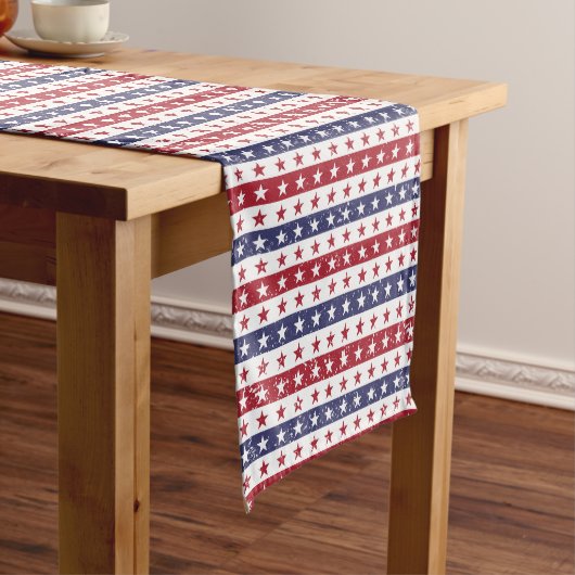 Patriotic Stars Table Runner Kurzer Tischläufer (Beispiel)