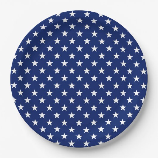 Patriotic Stars Team USA Olympics Blue White  Pappteller (Vorderseite)