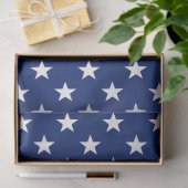 Patriotic Stars USA Preppy Blue White Fun Seidenpapier (Geschenk)