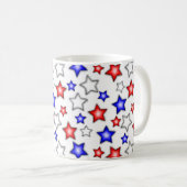 Patriotic Stars - White Coffee Mug Kaffeetasse (VorderseiteRechts)
