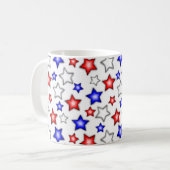 Patriotic Stars - White Coffee Mug Kaffeetasse (Vorderseite Links)