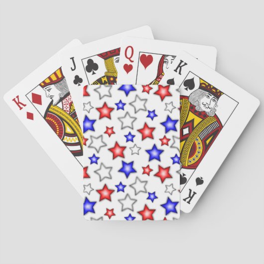 Patriotic Stars - White Playing Cards Spielkarten (Rückseite)
