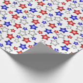 Patriotic Stars - White Wrapping Paper Geschenkpapier (Ecke)