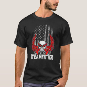 Patriotic Steamfitter USA American Flag Plumber Pi T-Shirt