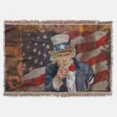 Patriotic Steampunk Sam & US Flag Decke (Vorderseite)