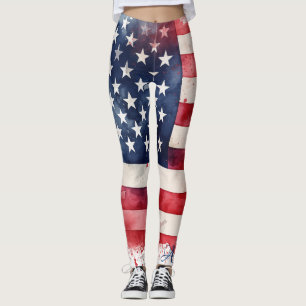 Patriotic Stolz als Amerikaner   Flag 4. Juli Leggings