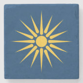 Patriotic stone coaster with Flag of Macedonia Steinuntersetzer (Vorderseite)
