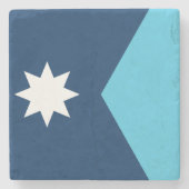 Patriotic stone coaster with Flag of Minnesota, US Steinuntersetzer (Vorderseite)