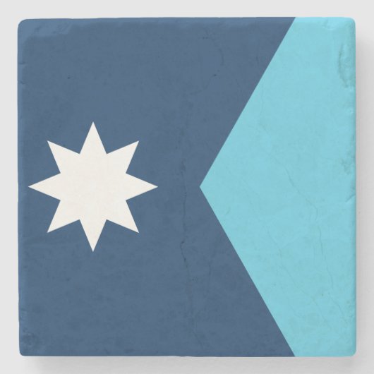 Patriotic stone coaster with Flag of Minnesota, US Steinuntersetzer (Vorderseite)