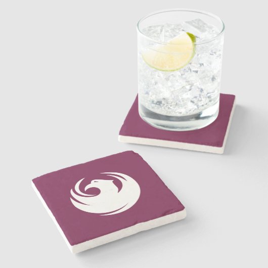 Patriotic stone coaster with Flag of Phoenix City Steinuntersetzer (Seitenansicht)