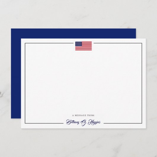 Patriotic Style America Flag | Office Stationary (Vorne/Hinten)