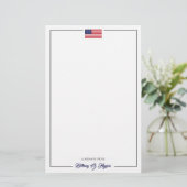 Patriotic Style America Flag | Office Stationary  Briefpapier (Stehend Vorderseite)