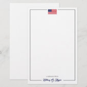 Patriotic Style America Flag | Office Stationary  Briefpapier (Vorne/Hinten)