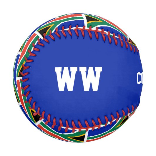 Patriotic SÜDAFRICA Custom Scripting FLAG Baseball (Vorderseite Links)