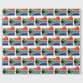 Patriotic SÜDAFRICA Flag Map Geschenkpapier (Flach)