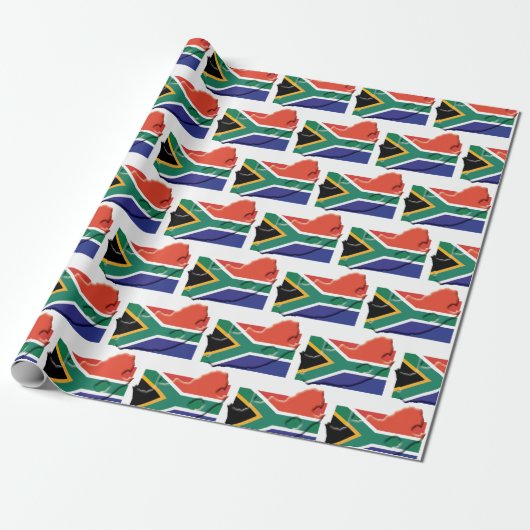 Patriotic SÜDAFRICA Flag Map Geschenkpapier (Ungerollt)