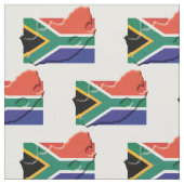 Patriotic SÜDAFRICA FLAG Map Kontur Stoff (Nahaufnahme)