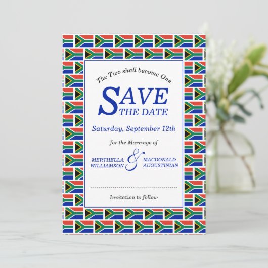 Patriotic SÜDAFRIKA Save The Date (Stehend Vorderseite)
