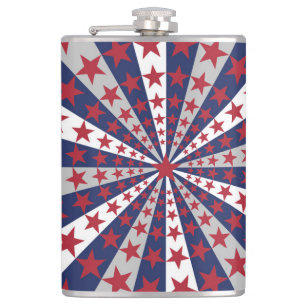 Patriotic Sunburst: American Flag Artwork Flachmann