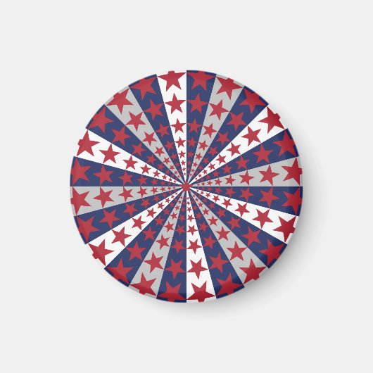 Patriotic Sunburst: American Flag Artwork Magnet (Vorne)