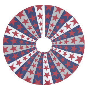 Patriotic Sunburst: American Flag Artwork Polyester Weihnachtsbaumdecke