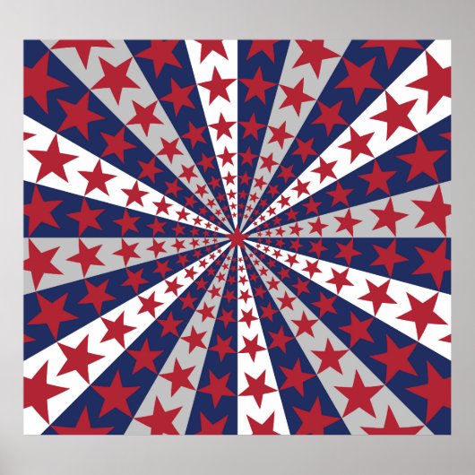 Patriotic Sunburst: American Flag Artwork Poster (Vorne)