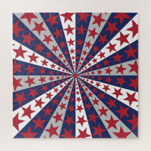 Patriotic Sunburst: American Flag Artwork Puzzle
