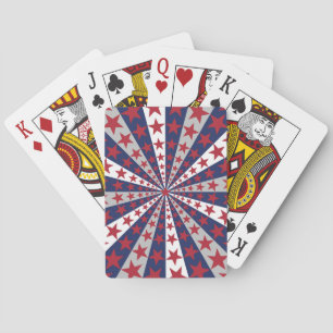 Patriotic Sunburst: American Flag Artwork Spielkarten