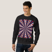 Patriotic Sunburst: American Flag Artwork Sweatshirt (Vorne ganz)