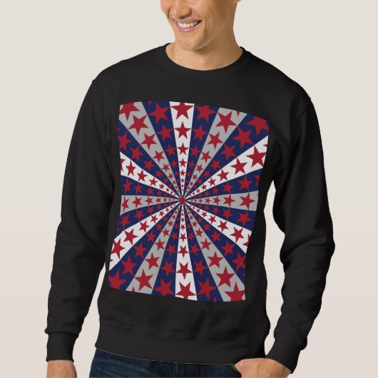 Patriotic Sunburst: American Flag Artwork Sweatshirt (Vorderseite)