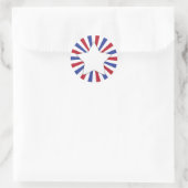 Patriotic Sunburst Star Runder Aufkleber (Tasche)