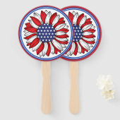 Patriotic Sunflower Fächer (Vorne und Hinten)