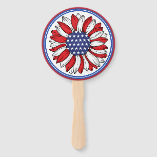 Patriotic Sunflower Fächer