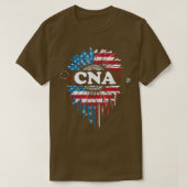 Patriotic Sunflower USA Flag CNA Stethoscope 4th O T-Shirt (Design vorne)
